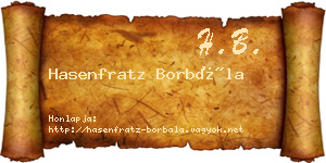 Hasenfratz Borbála névjegykártya